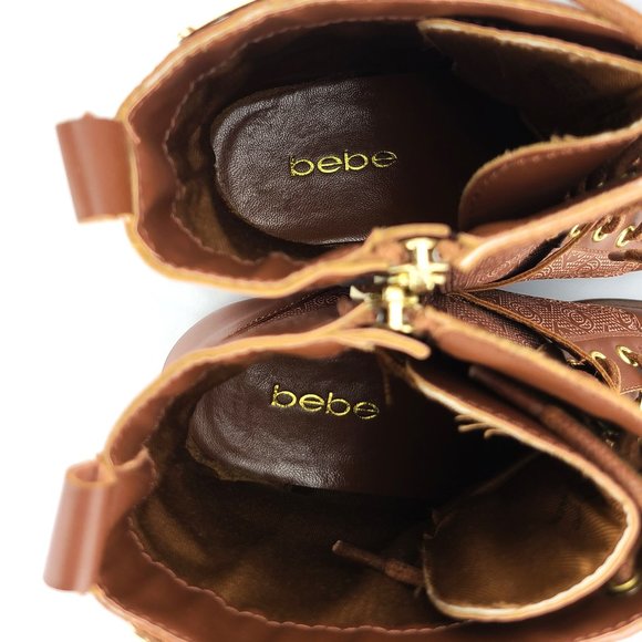 Bebe Women's Ofeibea Logo Ankle Boots Comba size 8 - Picture 10 of 10